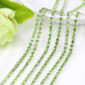 Gros Peridot Strass Argent Dense Coupe Chaîne Garniture Bijoux